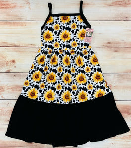 Cow Print Sunflower Dress