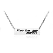 Mama Bear Chain Necklace - Silver - Up to 5 baby bears!