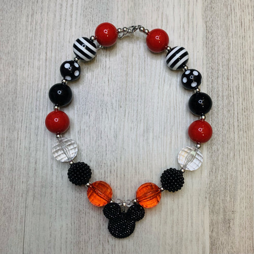 Red & Black Minnie Chunky Bead Necklace