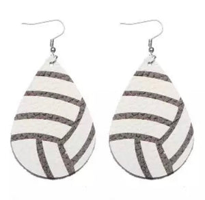 Volleyball Faux Leather Earrings