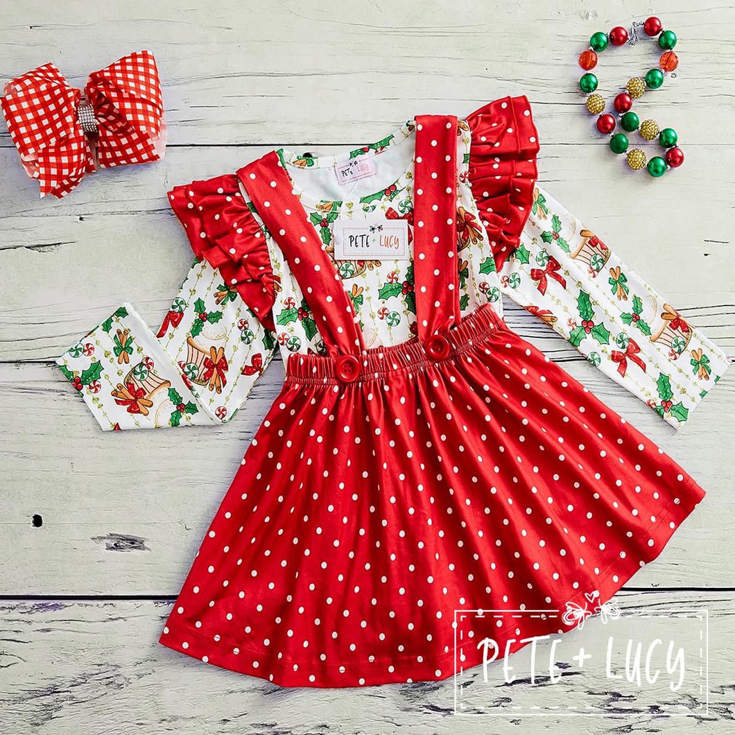 P+L • Christmas Mistletoe Suspender Dress