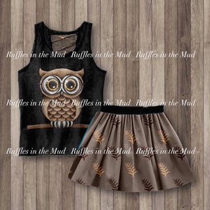 Wise Owl Skirt Set