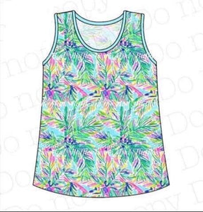 Lily Inspired Palm Trees Tank