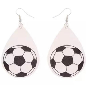 Soccer Faux Leather Earrings