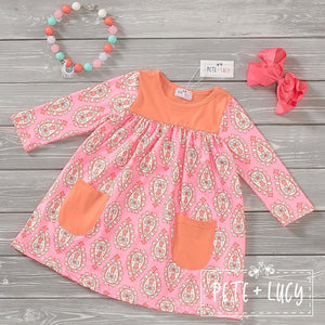 P+L • Peach Paisley Dress