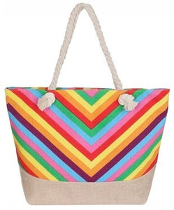Sunshine Bright Striped Beach Bag